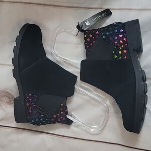 Sorel Youth Emelie Chelsea Bootie Boots size 5 Big Girls Stars Rainbow Color
